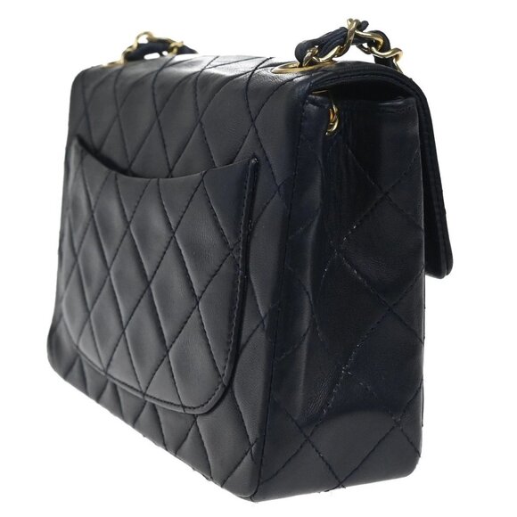 CHANEL CC Logo Mini Matelasse Chain Shoulder Bag Leather Blue GHW 373RL397 - Picture 4 of 16